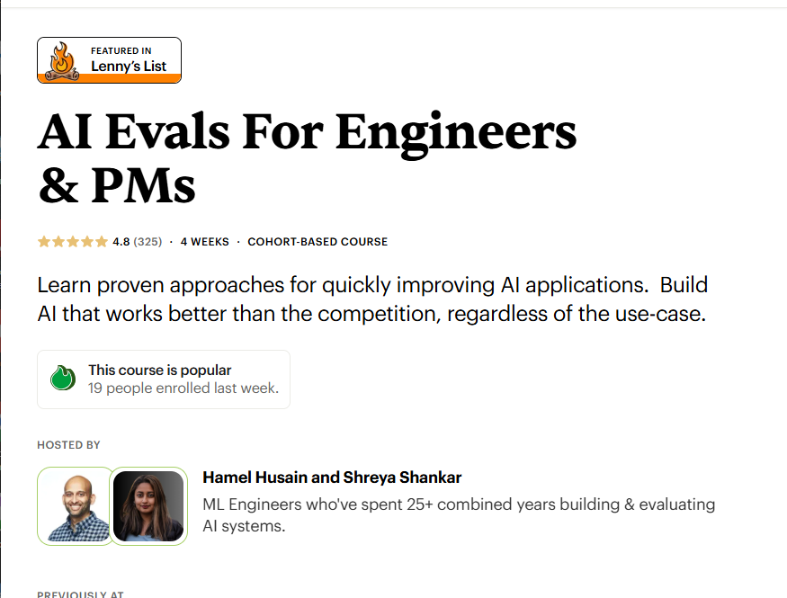 Hamel Husain and Shreya Shankar - AI Evals For Engineers & PMs