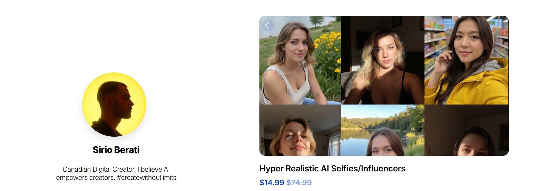 Sirio Berati - Hyper Realistic AI Selfies/Influencers